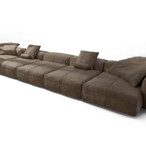 vetsak | Sofa Set 06 - Leather - Cacao | Modular Sofa | 6.5 Seater