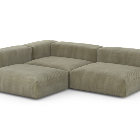 vetsak | Sofa Set 03 - Cord Velour - Khaki | Sofa Modulable | 3.5 Places | Grand Sofa | Sofa d'angle