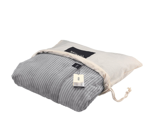 the beanbag cover - cord velour - light grey