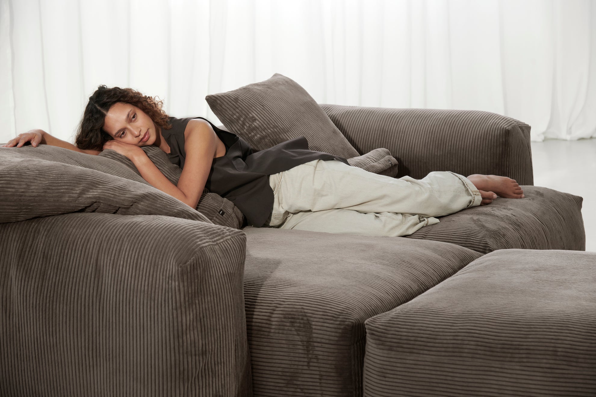 vetsak | Sofa Set 03 - cord velour - mocha | Modular Sofa | 3.5