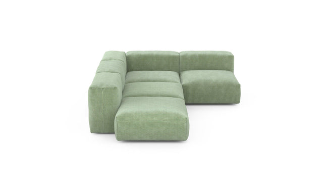 Preset four module corner sofa - cord velours - duck egg - 199cm x 283cm