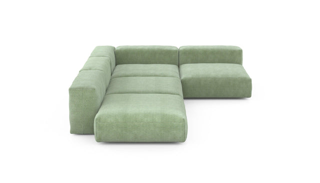 Preset four module corner sofa - cord velours - duck egg - 241cm x 346cm