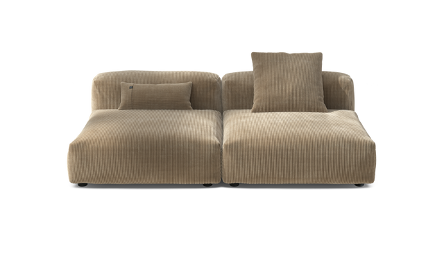vetsak | Sofa Set 01 Large - Cord Velour - Sand | Modular Sofa | 3.5 Seater