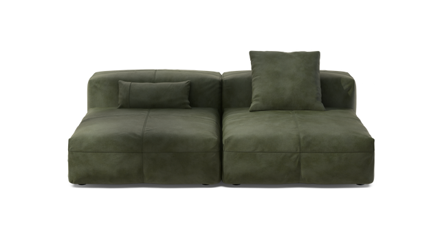 vetsak | Sofa Set 01 Large - Leather - Olive | Modular Sofa | 3.5 Seater