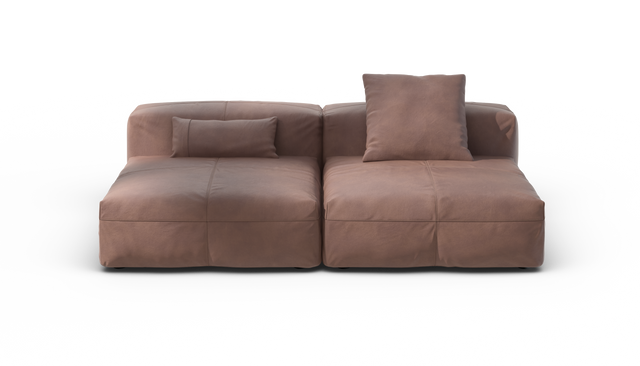 vetsak | Sofa Set 01 Large - Leather - Stone | Modular Sofa | 3.5 Seater