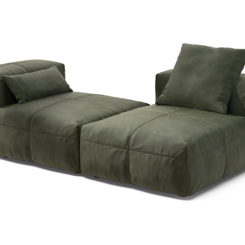 vetsak | Sofa Set 01 Medium - Leather - Olive | Modular Sofa | 2.5 Sea ...