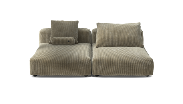 vetsak | Sofa Set 01 XLarge - Cord Velour - Khaki | Modular Sofa | 3.5 Seater