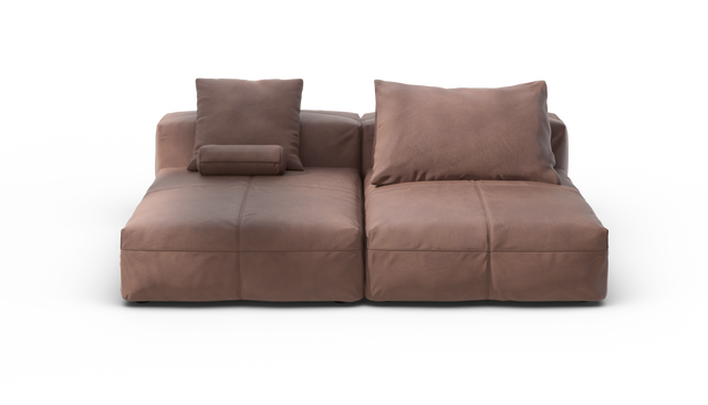 vetsak | Sofa Set 01 XLarge - Leather - Stone | Modular Sofa | 3.5 Seater