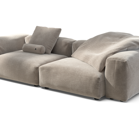 vetsak | Sofa Set 02 Large - Cord Velour - Platinum | Modular Sofa | 3 ...