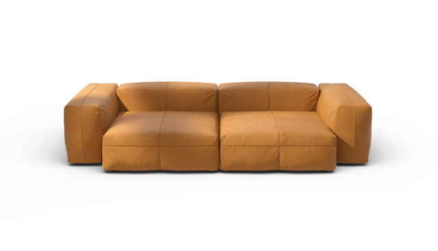 vetsak | Sofa Set 02 Large - Leather - Brown | Modular Sofa | 3.5 Seater | Big Sofa