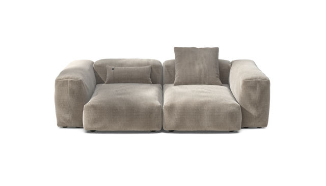 vetsak | Sofa Set 02 Medium - Cord Velour - Platinum | Modular Sofa | 2.5 Seater | Big Sofa