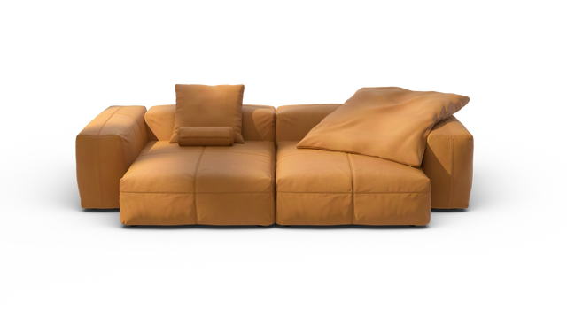 vetsak | Sofa Set 02 XLarge - Leather - Brown | Modular Sofa | 3.5 Seater | Big Sofa
