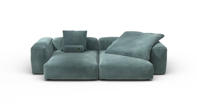 vetsak | Sofa Set 02 XLarge - Cord Velour - Mint | Modular Sofa | 3.5 Seater | Big Sofa
