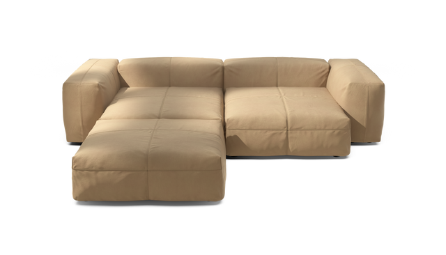 vetsak | Sofa Set 03 - Leather - Beige | Modular Sofa | 3.5 Seater | Big Sofa | Corner Sofa