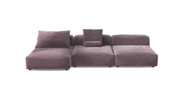 vetsak | Sofa Set 04 - Cord Velour - Blossom | Modular Sofa | 5 Seater | Big Sofa