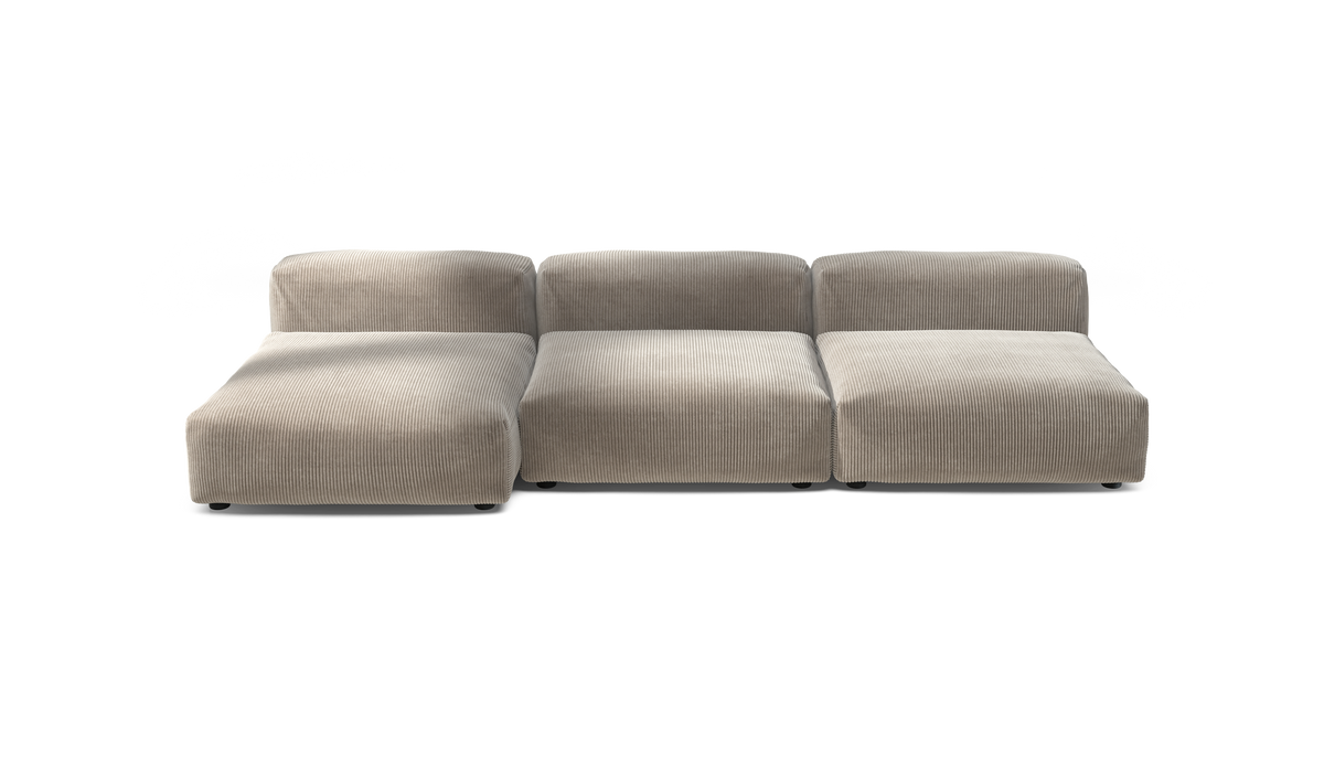 vetsak | Sofa Set 04 - Cord Velour - Platinum | Modular Sofa