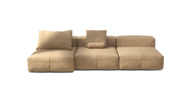vetsak | Sofa Set 04 - Leather - Beige | Modular Sofa | 5 Seater | Big Sofa