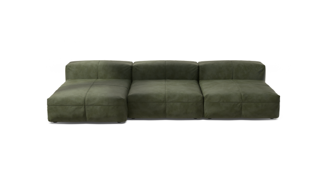 vetsak | Sofa Set 04 - Leather - Olive | Modular Sofa | 5 Seater | Big Sofa