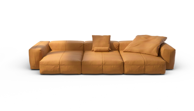 vetsak | Sofa Set 05 - Leather - Brown | Modular Sofa | 5 Seater | Big Sofa | Corner Sofa
