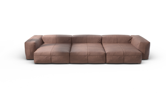vetsak | Sofa Set 05 - Leather - Stone | Modular Sofa | 5 Seater | Big Sofa | Corner Sofa