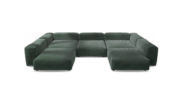vetsak | Sofa Set 06 - Cord Velour - Hunter | Modular Sofa | 6.5 Seater | Big Sofa | U-Shape | Corner Sofa