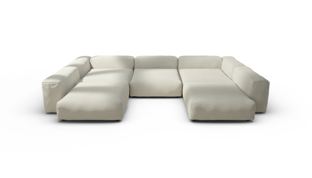 vetsak | Sofa Set 06 - Breeze - Ecru | Modular Sofa | 6.5 Seater | Big Sofa | U-Shape | Corner Sofa