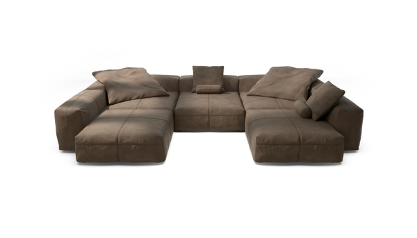 vetsak | Sofa Set 06 - Leather - Cacao | Modular Sofa | 6.5 Seater