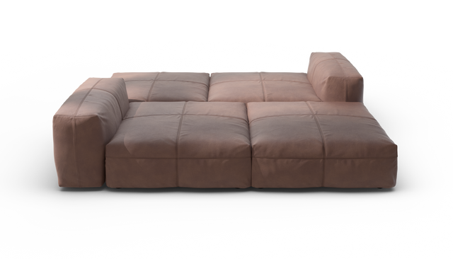 vetsak | Sofa Set 08 - Daybed - Leather - Stone | Modular Sofa | 6 Seater | Outdoor Island | Double lounger