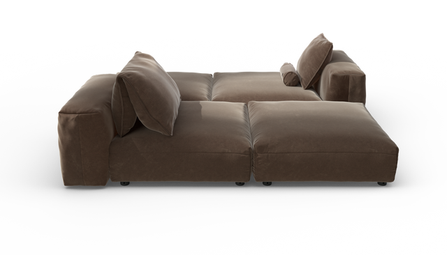 vetsak | Sofa Set 08 - Daybed - Suave - Espresso | Modular Sofa | 6 Seater | Outdoor Island | Double lounger