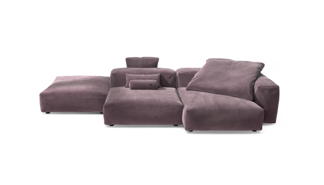 vetsak | Sofa Set 09 - The Island - Cord Velour - Blossom | Modular Sofa | 7 Seater | Sofa Island