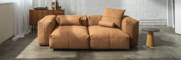 vetsak two seater leather sofa brown