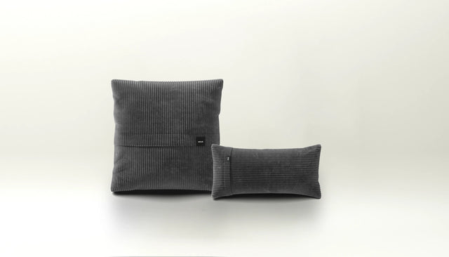 pillow set 1 - cord velour - dark grey
