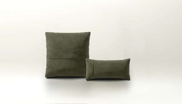 pillow set 1 - leather - olive
