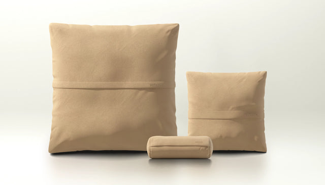 pillow set 2 - leather - beige