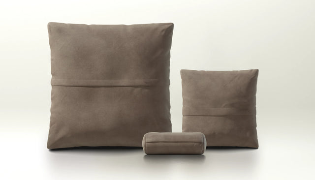 pillow set 2 - leather - cacao