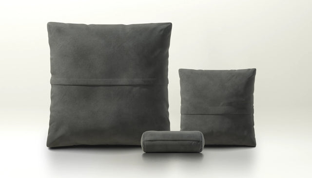 pillow set 2 - leather - dark grey