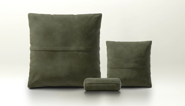 pillow set 2 - leather - olive