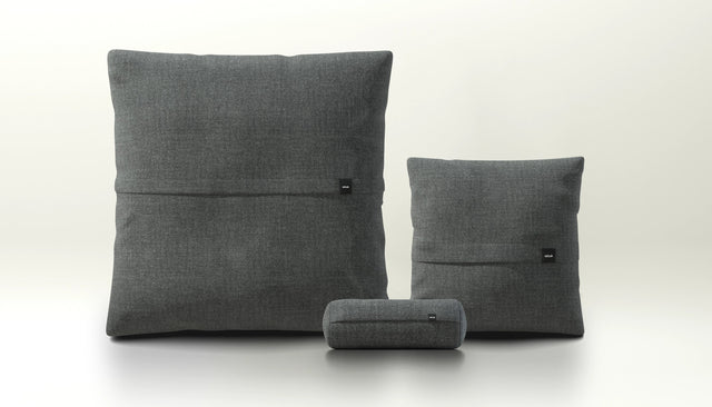 pillow set 2 - pique - dark grey