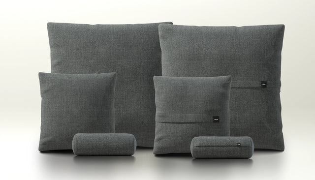 pillow set 3 - pique - dark grey