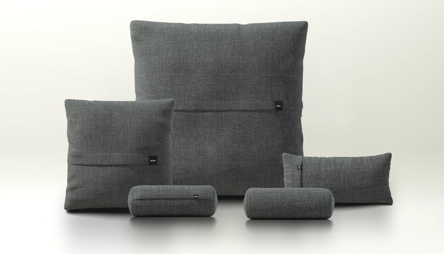 pillow set 4 - pique - dark grey
