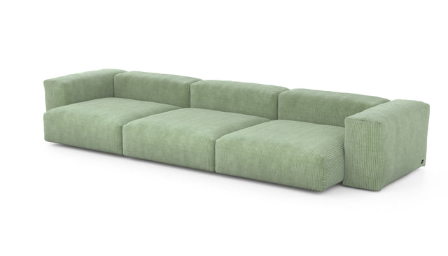 Preset three module sofa - cord velours - duck egg - 377cm x 136cm