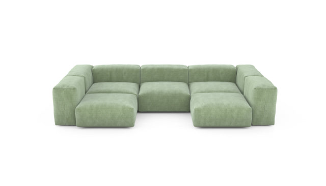 Preset u-shape sofa - cord velours - duck egg - 314cm x 199cm