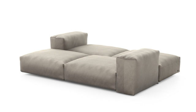 double lounger - velvet - stone - 94in x 66in