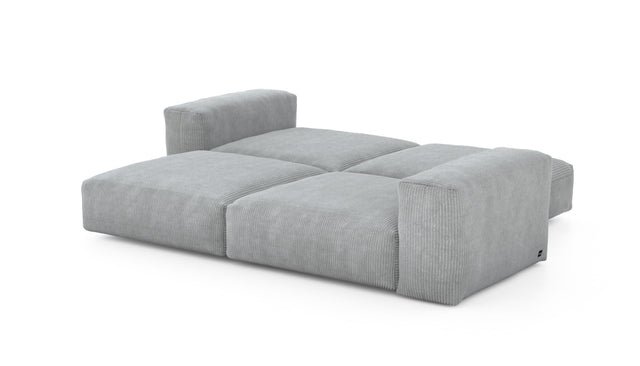 double lounger - cord velour - light grey - 95in x 83in