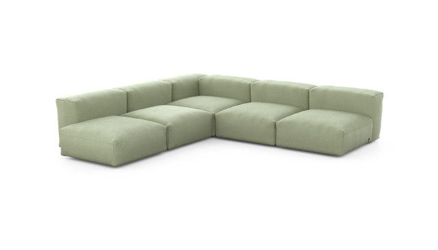 Preset five module corner sofa - linen - olive - 283cm x 283cm