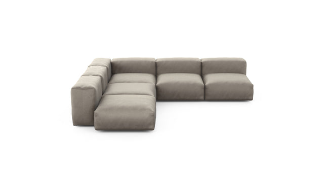 Preset five module corner sofa - velvet - stone - 283cm x 283cm