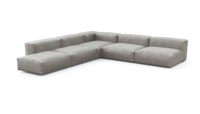 Preset five module corner sofa - velvet - light grey - 325cm x 325cm