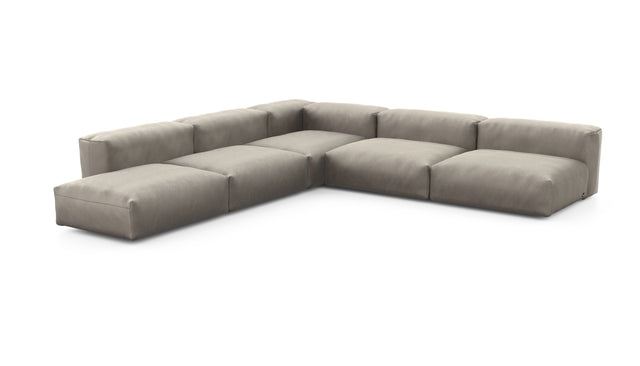 Preset five module corner sofa - velvet - stone - 325cm x 325cm