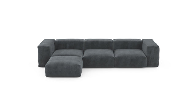 four module chaise sofa - cord velour - dark grey - 123in x 78in