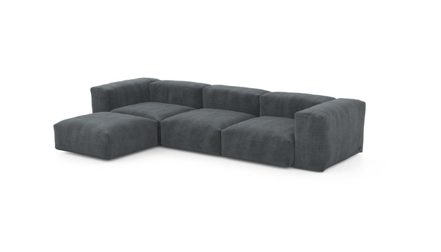 four module chaise sofa - cord velour - dark grey - 123in x 78in